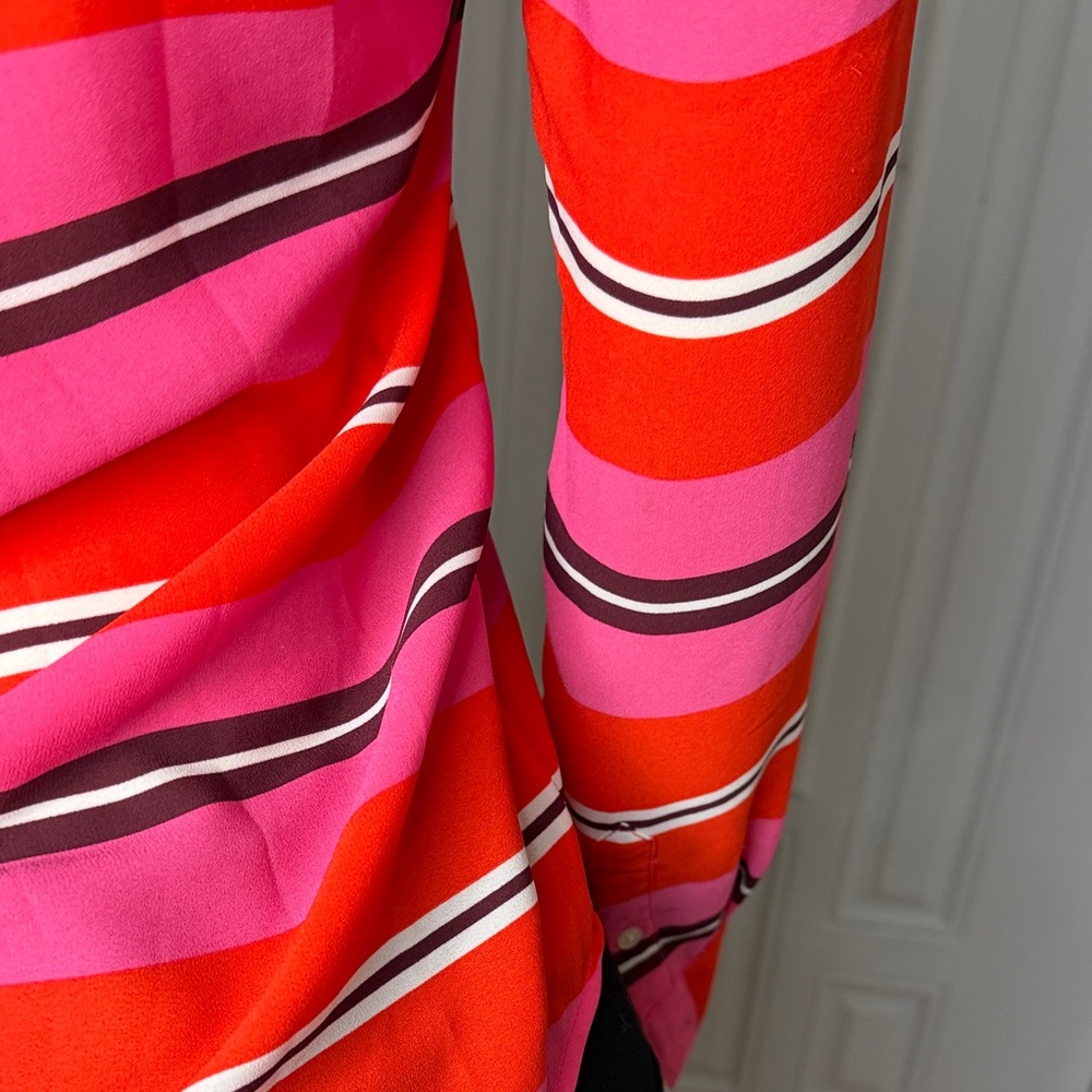 Banana Republic Red and Pink Striped Button Down Shirt - Picture 7 of 15